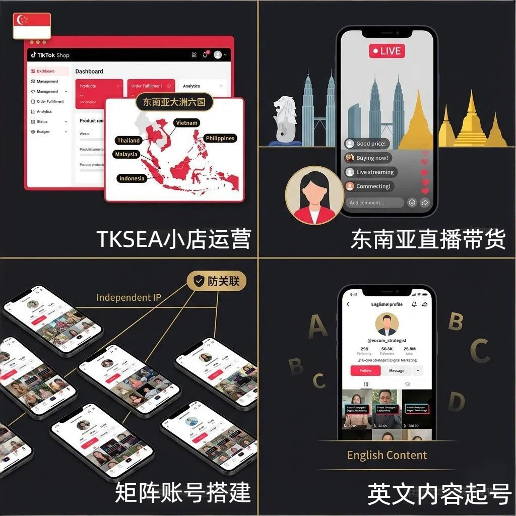 展示新加坡tiktok账号的四种使用场景